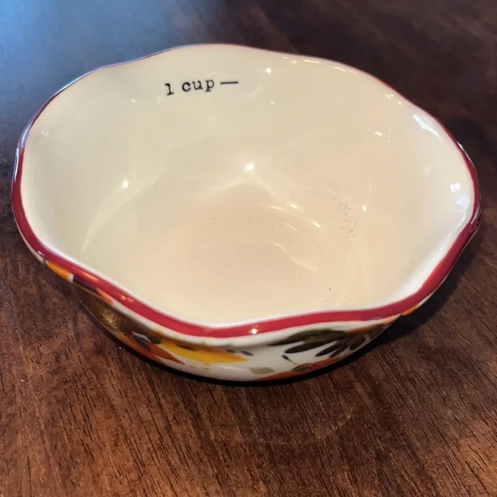 Set of 4 Pioneer Woman Nesting Measuring Cups -Different Floral Ceramic Bowls